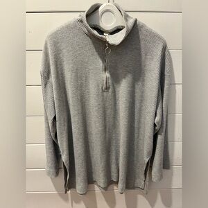🩶 Ribbed Zip Collar Sweater – H&M – Size XL